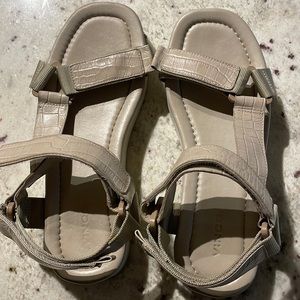 Vince leather snakeskin platform sandal